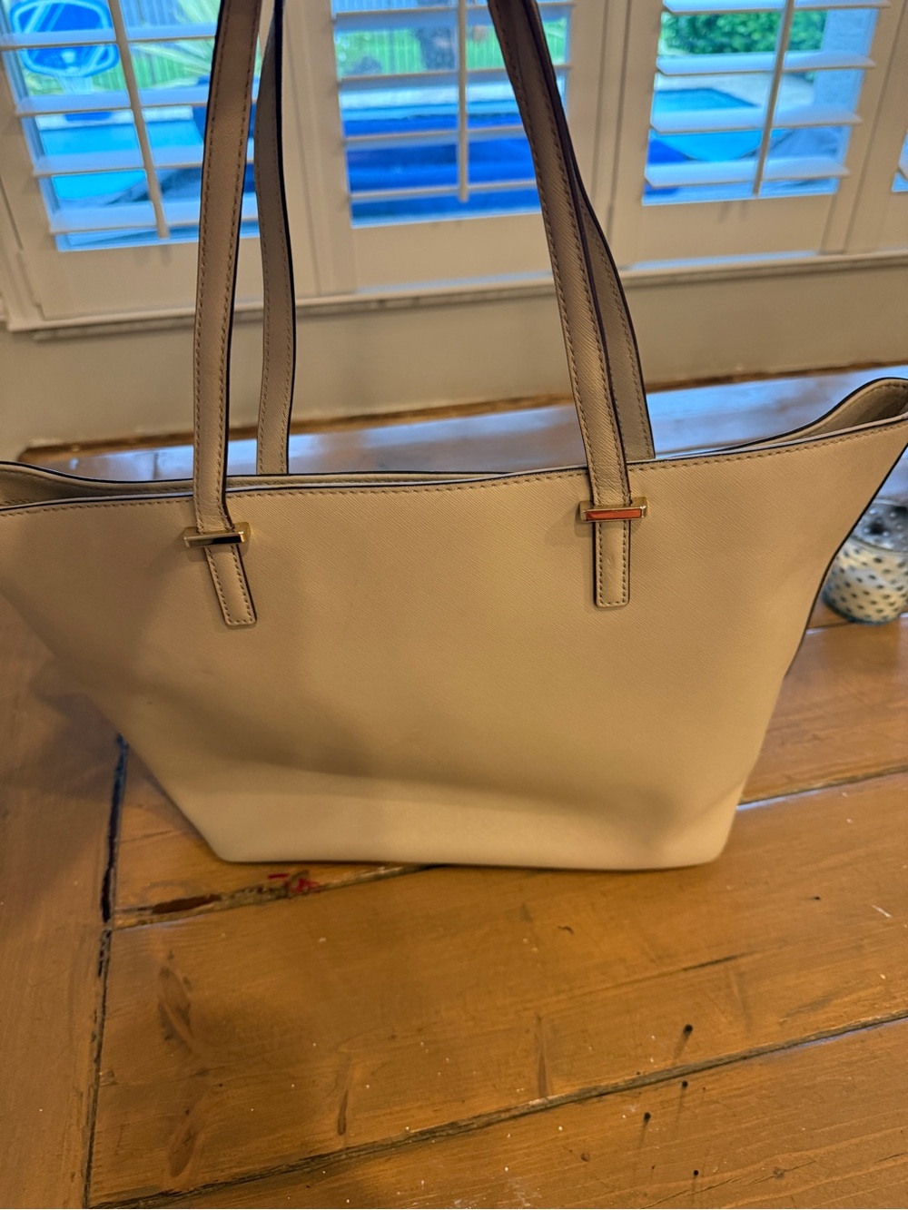 kate spade Cream Saffiano Leather Tote